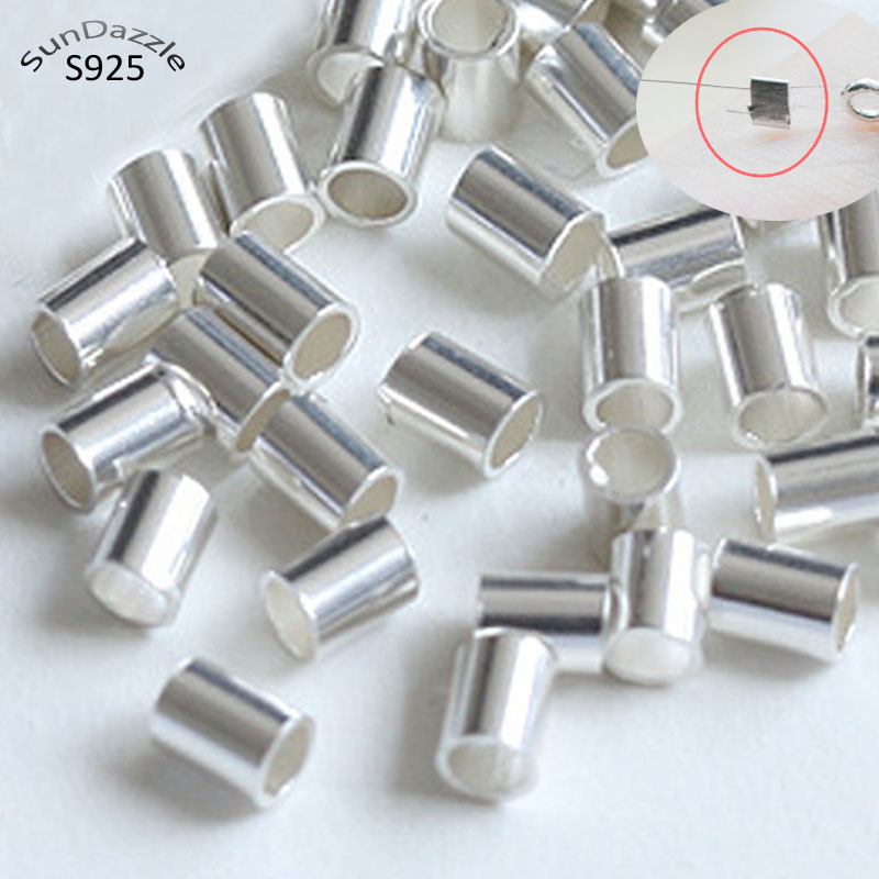 Crimp Bead Tube - Настоящие, чистые, цельные бусины-заглушки из серебра