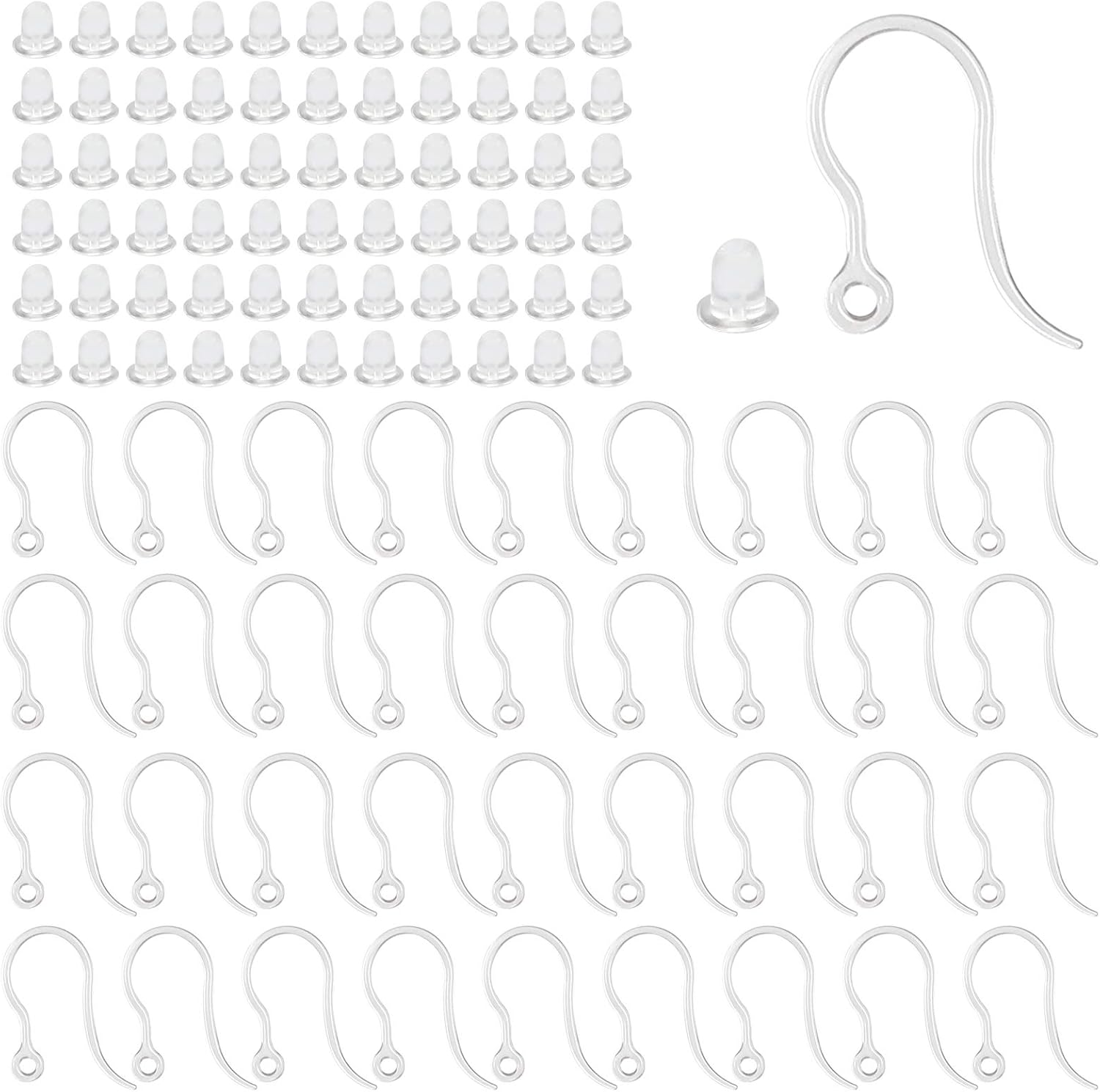 Jewelry Making Thread - 40 шт. прозрачные пластиковые крючки для