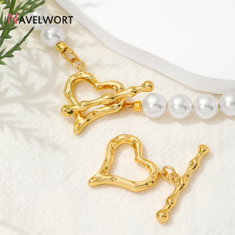 Jewelry Making Materials - Застежки-крючки в форме сердца с позолотой